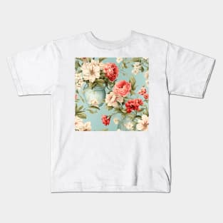 Shabby Chic Flowers Pattern 4 Kids T-Shirt